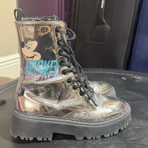 Zara Kids Mickey Mouse Metallic Boots
